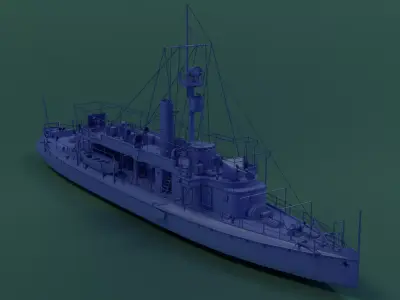 Gunboat SMS Tsingtau 3D model