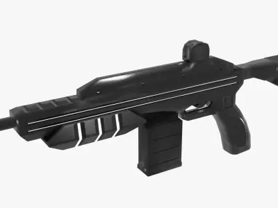 Sci-Fi Semi Shotgun Low-poly 3D model