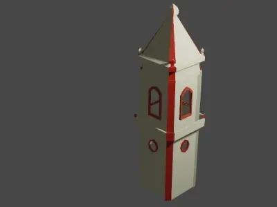 pilar clock tower Free low-poly 3D model