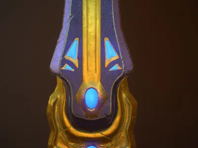 Fantasy sword Low-poly 3D model 18