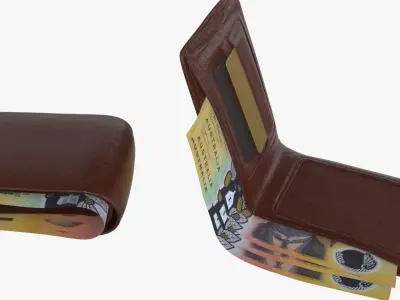 Australia 50 Dollar Wallet Money Purse 3D model