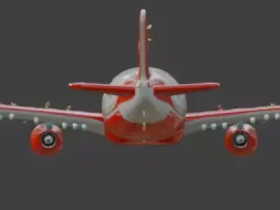 Christmas Cartoon Airplane 3D Model Low-poly 3D model