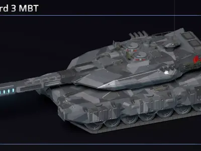 Scifi Leopard 3 MBT Low-poly 3D model