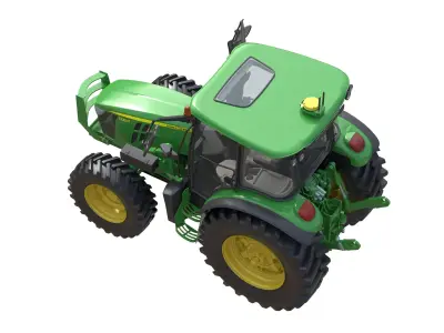 John deree 5130M Tractor Low-poly 3D model