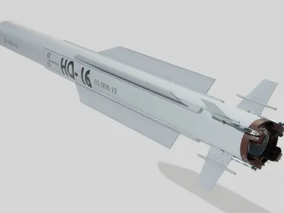 Hongqi-16 Air Defense Missile HQ16 PBR Realistic Missile 3D model