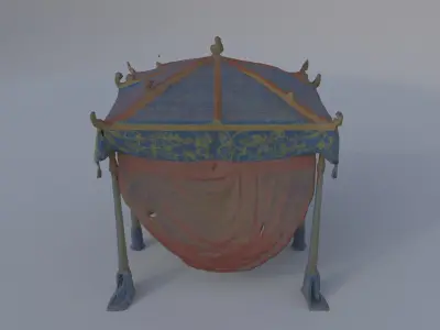 Ornate Silk Pavilion Canopy 3D model