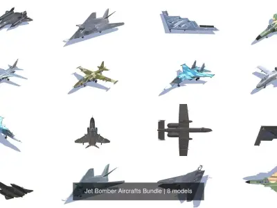 Jet Bomber Aircrafts Bundle 3D Model Collection