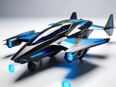 Sleek SciFi Spaceship 3D Model 3D model