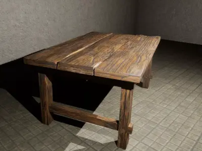  EKs Old Table 3D model Low-poly 3D model