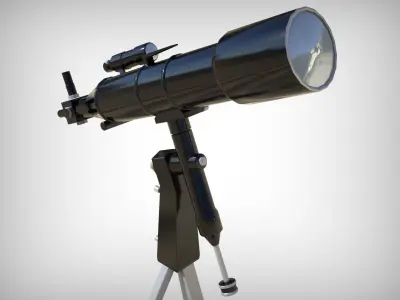 Realistic Telescope Lowpoly Blender model Low-poly 3D model
