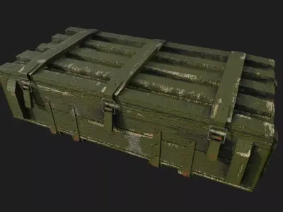 Wooden Military Ammunition Box Low-poly 3D model