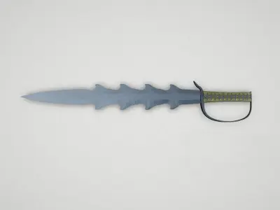 Game asset Wavy Elements Silver Sword 3D model
