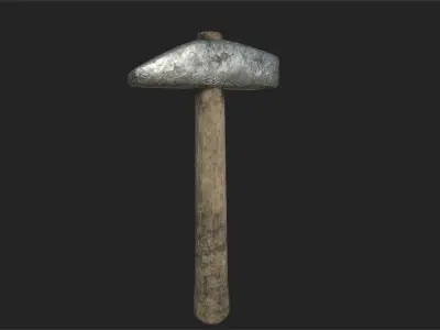 Low-poly ready-to-game blacksmith hammer Low-poly 3D model