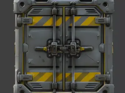 Realistic Sci-Fi Cargo Container 3D Model Low-poly 3D model