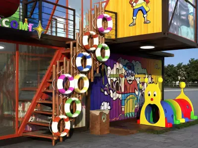 Cartoon Container Playground 3D model