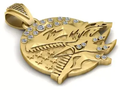 Diamond Medallion Pendant 3D print model