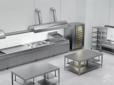 Industrial Kitchen 3D model buy