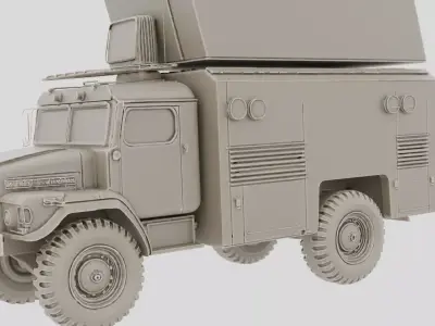 Retro Military Surveillance Truck for 3D print 3D model