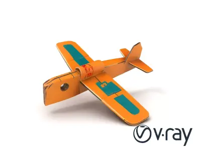 Cardboard Airplane Craft Design model pack Low-poly 3D model