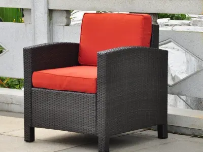 Katzer Wicker Resin Aluminum Contemporary Patio Chair  3D model