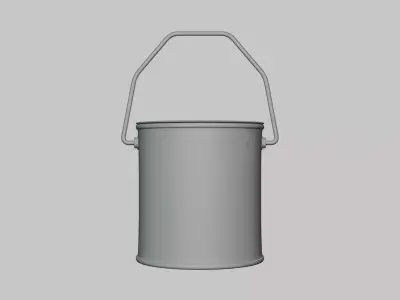 Basic Paint Bucket - Geometry Only No Textures No Materials 3D model
