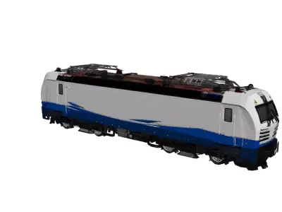 Modern Electric Locomotive Low Poly Train Engine Low-poly 3D model
