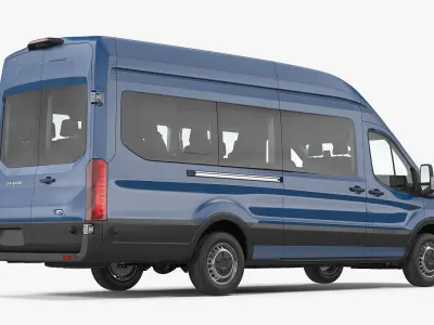 Ford Transit Van 2020 Rigged 3D model