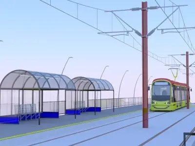 Warsaw tram stop II 3D model