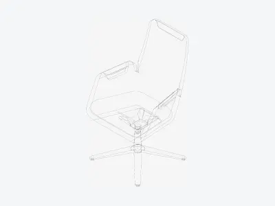 Furniture - Chair - Contemporary - High - Swivel - Star Glides Low-poly 3D model