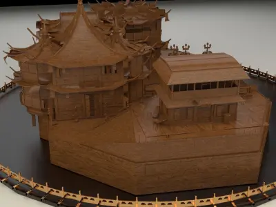 Chinese ancient house  3D model 16