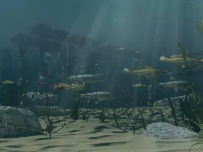 Fish collection low-poly fishes Low-poly 3D model