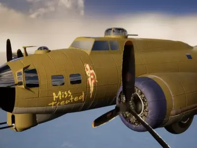 B-17G Flying Fortress Miss Treated Low-poly 3D model