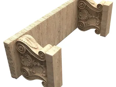 Stone Bench 03 Low-poly 3D model