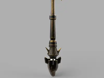 battle axe Low-poly 3D model 48