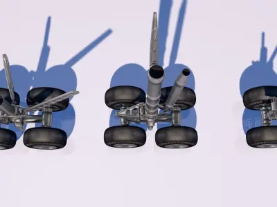 Landing Gear Low-poly 3D model by juanmrgt