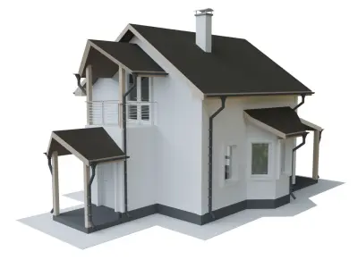 Cottage Houses- 12 Pack Low-poly part 2 3D model