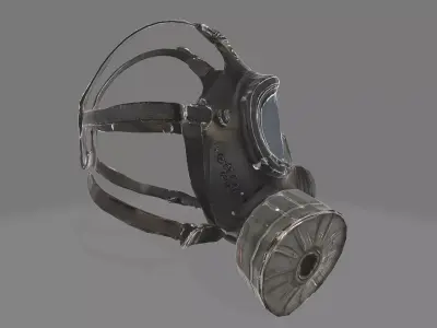 Post Apocalyptic Gas Mask Low-poly 3D model