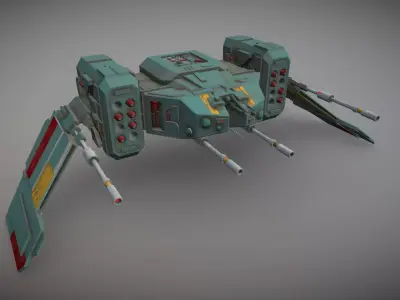 Sci-Fi Heavy Drone Low-poly 3D model