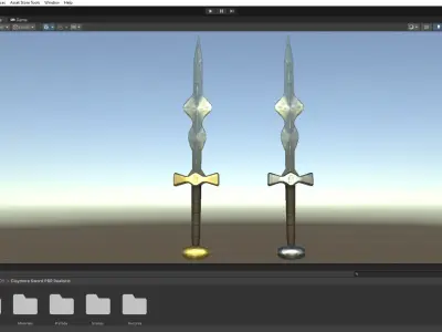 Claymore Sword Medieval Melee Weapon Low-poly 3D model
