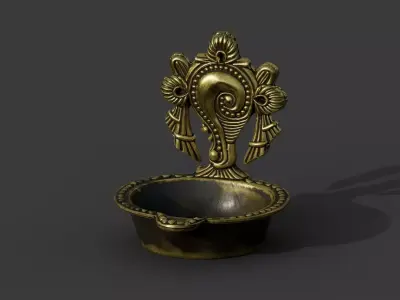 Small Brass Conch Lamp Low-poly 3D model