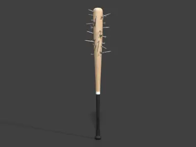 Nailed Baseball Bat Low-poly 3D model purchase