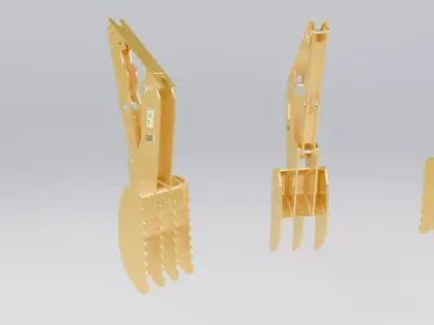 CAT excavator Stiff Link Thumb 3 - 4 and 5 tooth 3D model Low-poly 3D model