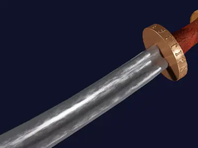 Khora sword with Spatha handle Low-poly 3D model