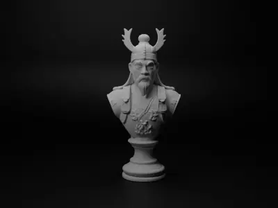 Korean Hwarang Bust Chess 3D print model get
