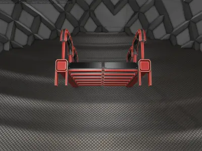 Sci-Fi Stairs - 26- Red Version Low-poly 3D model