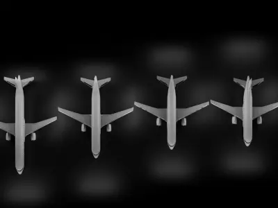 Airbus  A318 A319 A320 A321 Pack 3D model