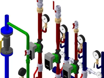 Manometer diameter 100 mm mbar 3D model