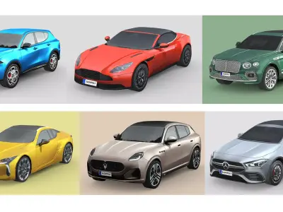 Low-Poly Car Pack 005 - Luxury Lineup by slowpoly