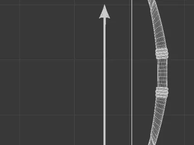 Elven Bow and Arrow Low-poly 3D model