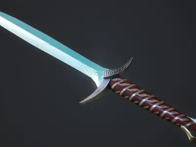 Sting Dagger from LOTR and The Hobbit Low-poly 3D model
